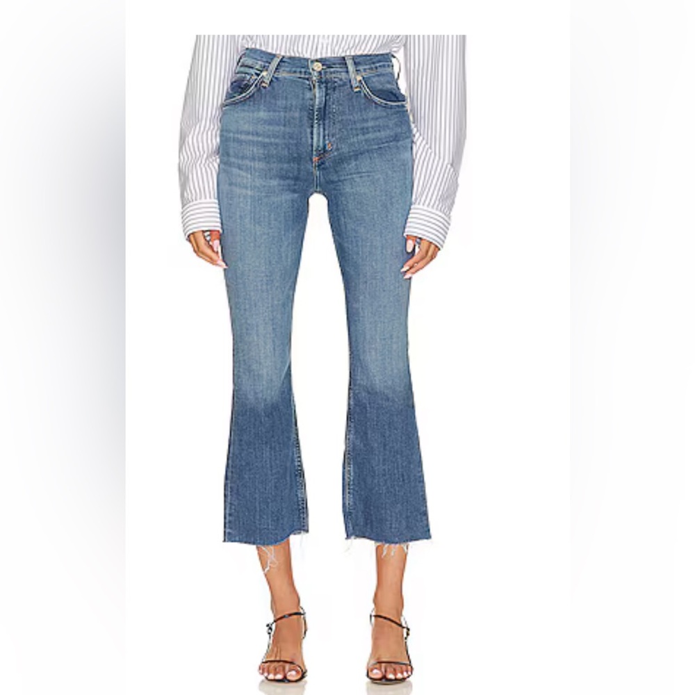 Citizens of Humanity Isola Cropped Bootcut Jeans Size 26 Medium Blue-Lawless